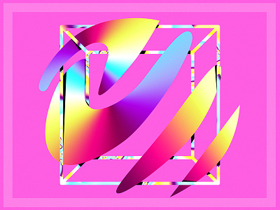 Echophon Pink digital painting illustration sound wave square