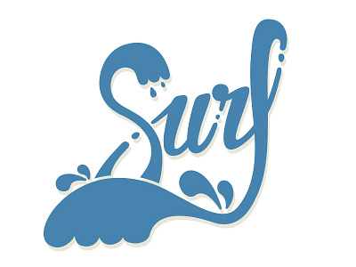 Surf brush handwritten lettering script surf type typographie