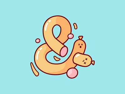 Ampersausage ampersand food kill lettering pop sausage