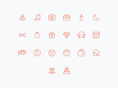 Icon set — Wedding app #2