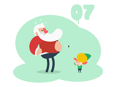 🎄Day 07 — Advent Calendar christmas coat elf fat illustration santa vector