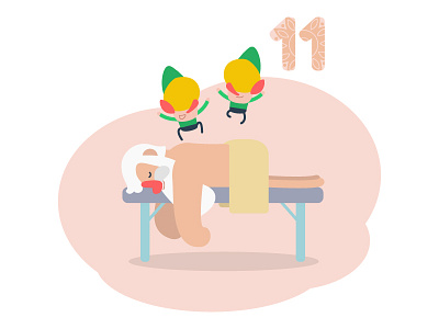 🎄Day 11 — Advent Calendar christmas elf illustration massage relaxation santa vector