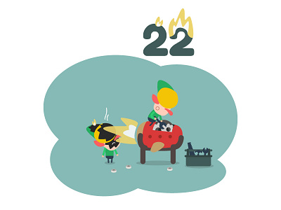 🎄Day 22 — Advent Calendar christmas elf engine explosion fire motor tools