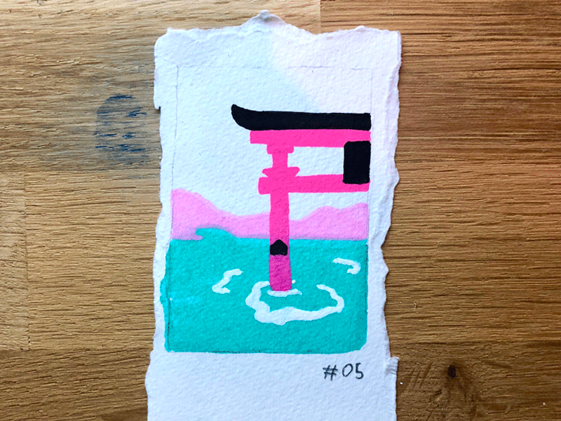 Inktober — Day 05 inktober 2018 japan landscape sea torii