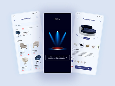 Furniture shop UI mobile app design
