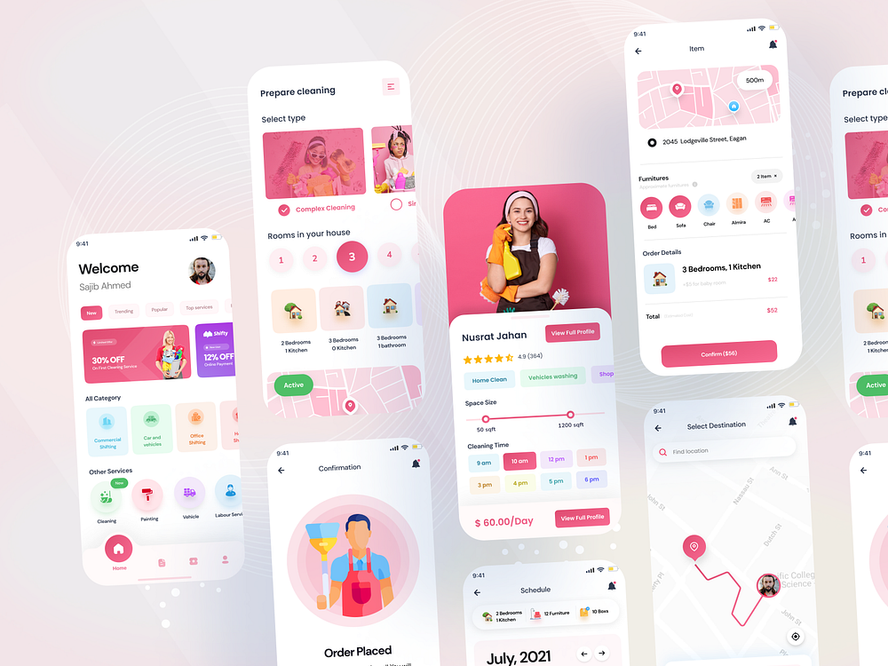 Home Cleaning Service Mobile App by syful islam for SylGraph on Dribbble