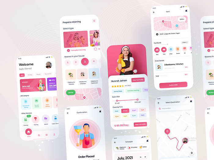 Home Cleaning Service Mobile App by syful islam for SylGraph on Dribbble