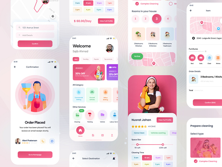 Home Cleaning Service Mobile App by syful islam for SylGraph on Dribbble