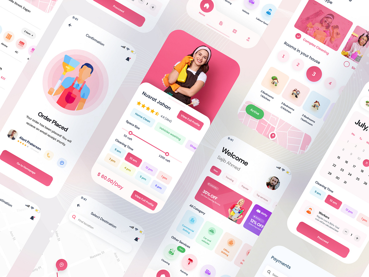 Home Cleaning Service Mobile App by syful islam for SylGraph on Dribbble