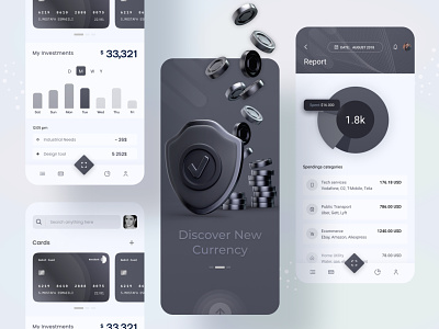 Finance Mobile App - Fin-Tech android design app design banking bitcoin crypto currency exchange finance finance app financial fintech fintech app ios design mobile mobile app mobile app design mobile design mobile ui syful wallet