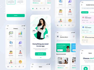 Job Finding App UI Design app design clean clean ui employer job job finder job finding job listing minimal minimal app mobile mobile app mobile app design mobile app ui mobile ui recruit recruitment recruitment agency syful ui design