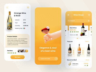 Wine App Design android app app app design app ui drinks ios app mobile mobile app mobile app design mobile app ui mobile design mobile ui syful ui design wine wine app wine app design wine barrel winery wines