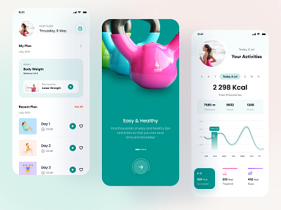 Fitness and workout App Design activity exercise fit fitness fitness app fitness mobile app gym gym app health mobile mobile app mobile app design mobile app ui mobile ui syful trending ui design ux design workout workout app