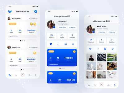 BenchBuddies Fitness app design