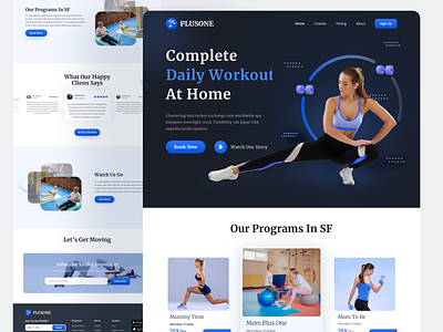 Fitness & Workout Landing Page crossfit exercise fitness fitness landing page fitness web fitness website gym gym website heealth landing page syful web web design web ui design website website design website ui workout workout website yoga