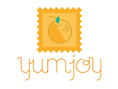 Yumjoy concept coquette font fruit illustration lettering orange stamp unused