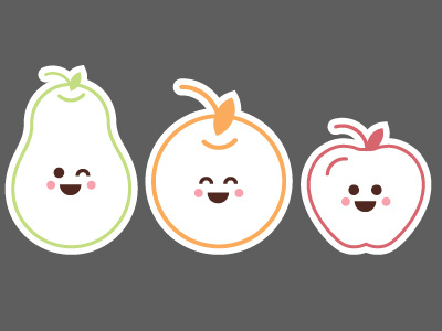 Yumjoy Illustrations cute fruit icons illustration kids playful