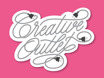 Dribbble to me is: a Creative Outlet :) calligraphy lettering playoff sticker stickermule