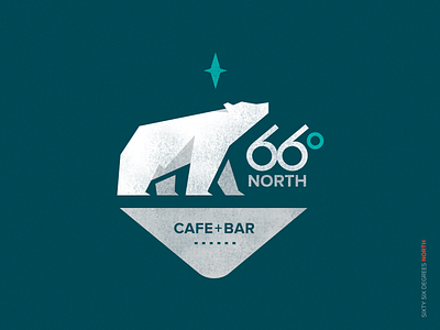 Restaurant Brand Development: 66 Degrees North badge badge design brand suite identity illustration logo restaurant branding