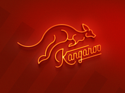 Kangaroo neon amusementpark branding identity logo neon