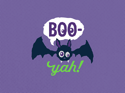 Boo-yah Bat branding character design halloween illustration