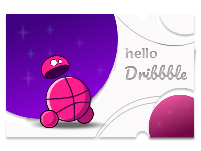 hello dribbble design flat logo vector web