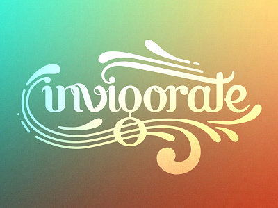 Invigorainbow! hand drawn hand lettering lettering sketch swirls type typography vector
