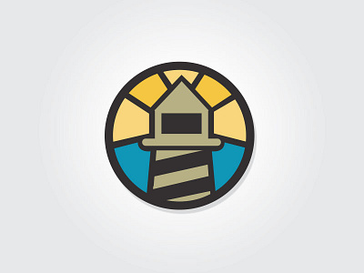 Stained Glass Lighthouse branding church flat icon illustration lighthouse logo ministry