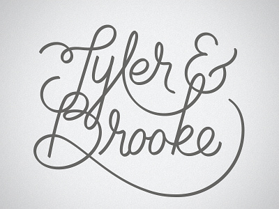 Tyler & Brooke hand lettering illustration lettering names script wedding