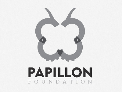 Papillon Foundation branding butterfly handcuffs icon illustration logo nonprofit wip