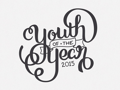 Youth of the Year hand drawn hand lettering lettering nonprofit script swirl type wip