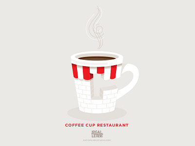 Local Letters - Coffee Cup Restaurant alphabet branding building c coffee handlettering illustration letter pensacola restaurant typography
