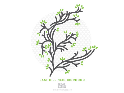 Local Letters - East Hill alphabet branding city e handlettering illustration letter line illustration neighborhood pensacola trees typography