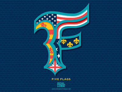 F is for Five Flags alphabet branding f flag handlettering illustration letter pensacola typography