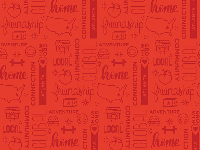 Colors and things atlanta branding georgia icon illustration line pattern repeating pattern