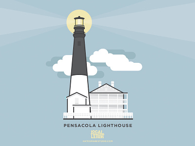 L is for Pensacola Lighthouse alphabet illustration l lettering lighthouse nautical ocean type typography