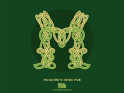 M is for McGuire's Irish Pub alphabet branding celtic celtic knot handlettering illustration irish lettering logo m type typography