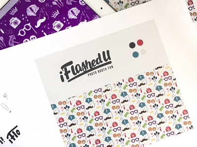 iFlashedU - Photo Booth Fun Branding brand branding hand lettering illustration lettering logo pattern photo booth process type