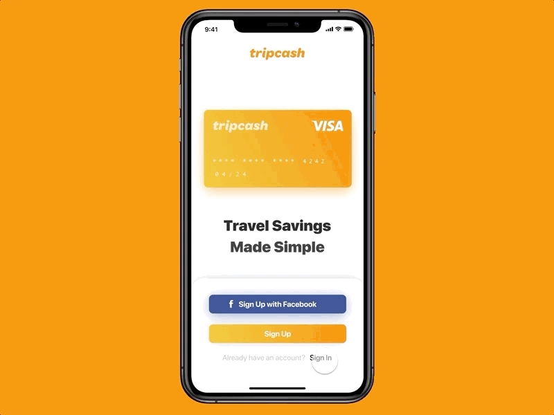 TripCash - Log In / Sign Up