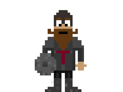 Character beard character knight pixel