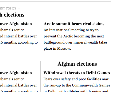 Self-organizing, topic-based news in a classic layout grid layout news typography web