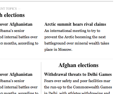 Self-organizing, topic-based news in a classic layout