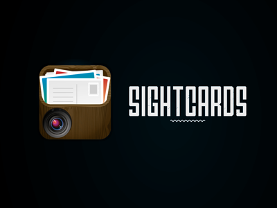Sightcards app branding logo photoapp postal smartphone