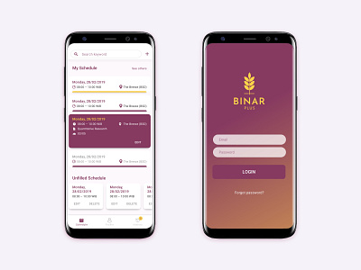 Binar Plus Scheduling App mobile app mobile app design page design ui ux