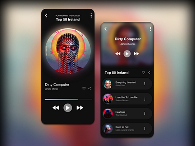 Music player app app design daily 100 challenge daily ui dailyui dailyuichallenge design icon ui ux