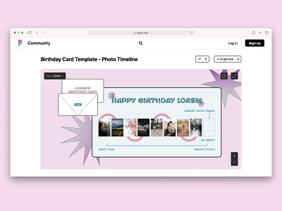 Birthday Card Template — Figma Community birthday birthday card community figma photo template timeline