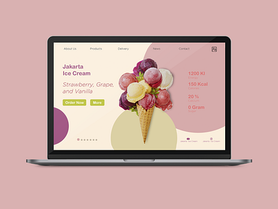 ui web ice cream jakarta app design illustration ui ux vector web website