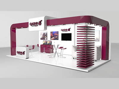 Qatar airways exhibition display branding design display exhibition design stand display