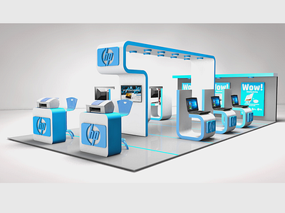 HP exhibition perspective app branding design ecommerce exhibition booth design exhibition design exhibition stand design