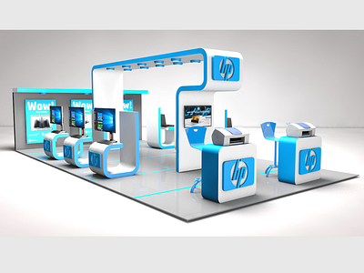 HP exhibition perspective app branding design exhibition booth design exhibition design exhibition stand design icon